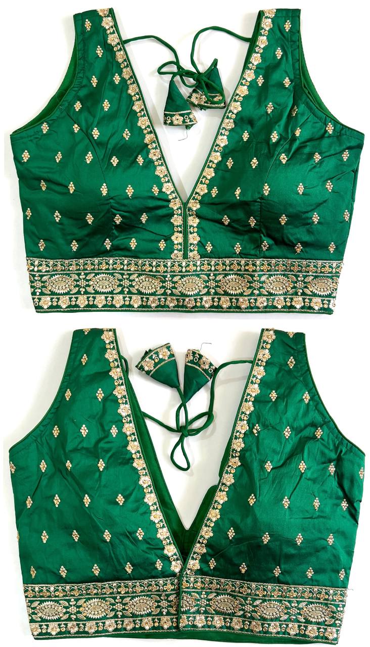Readymade Front & Back Embroidered Blouse – ₹650