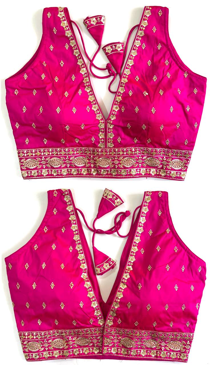 Readymade Front & Back Embroidered Blouse – ₹650