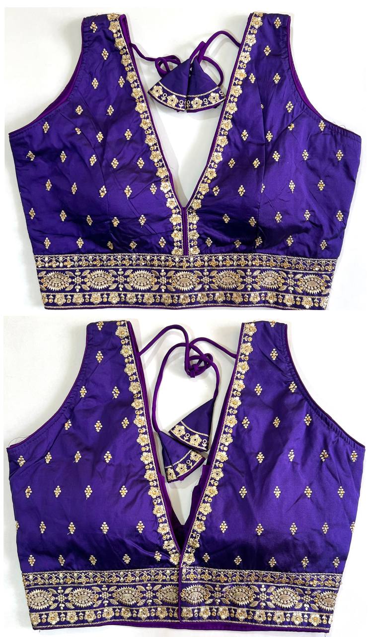 Readymade Front & Back Embroidered Blouse – ₹650