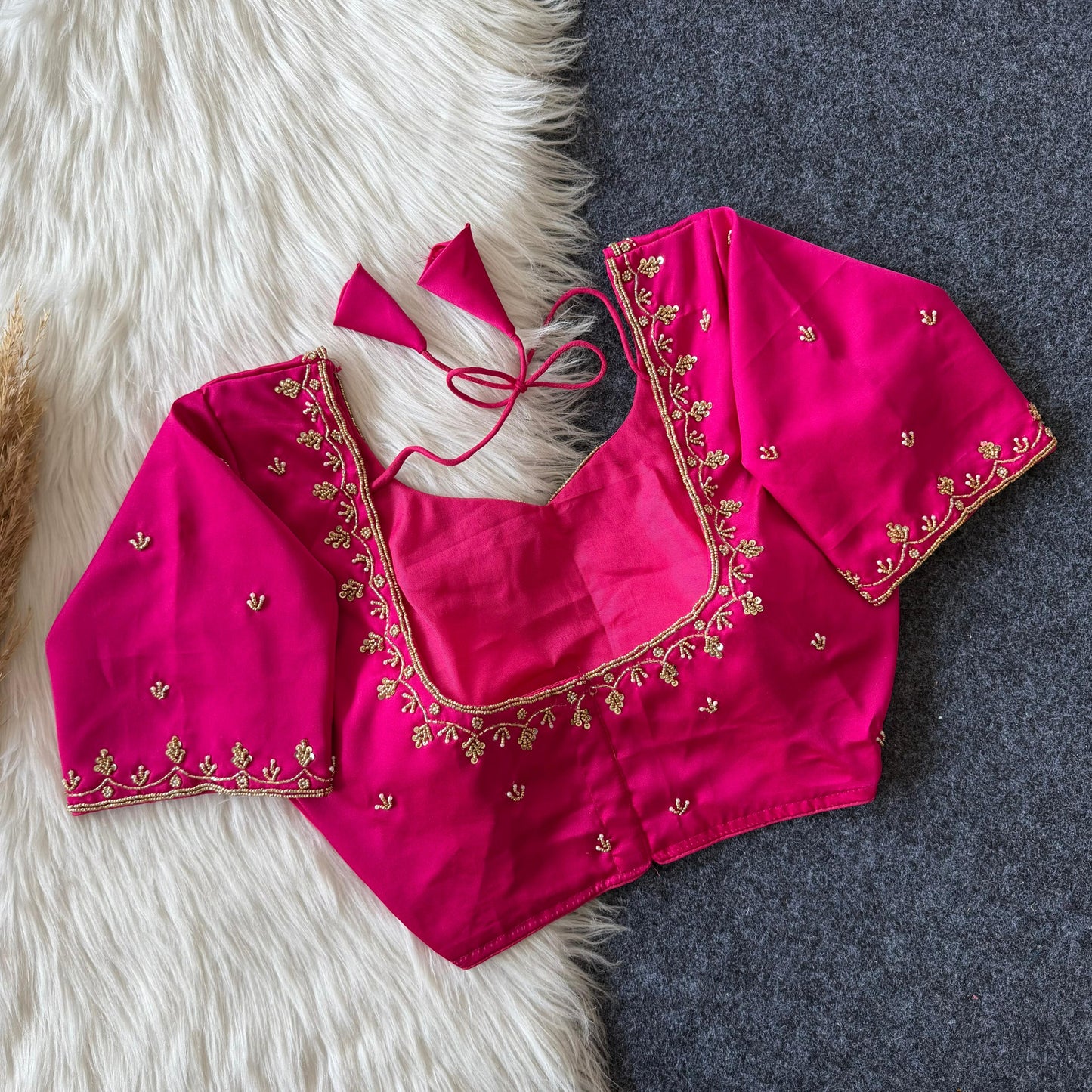 Handcrafted Beadwork Readymade Blouse – ₹1199