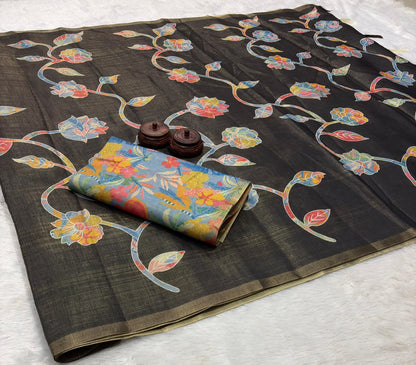 Erode Tissue Silk Saree with Printed Blouse – ₹999