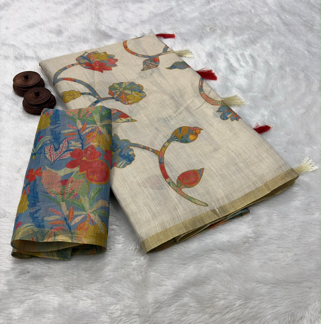 Erode Tissue Silk Saree with Printed Blouse – ₹999