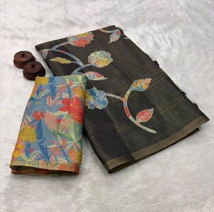 Erode Tissue Silk Saree with Printed Blouse – ₹999