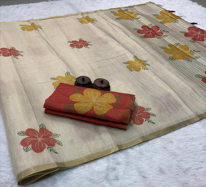Erode Tissue Silk Saree with Printed Blouse – ₹999