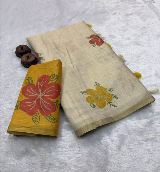 Erode Tissue Silk Saree with Printed Blouse – ₹999
