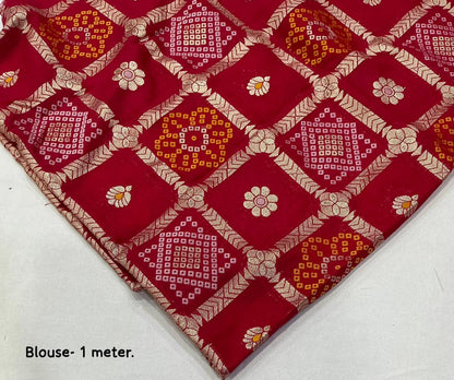 Premium Kota Silk Embroidered Saree with Banarasi Jacquard Silk Blouse – ₹1550