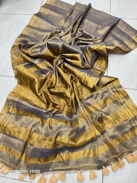 Mul Tissue Golden Zari Saree – ₹1199