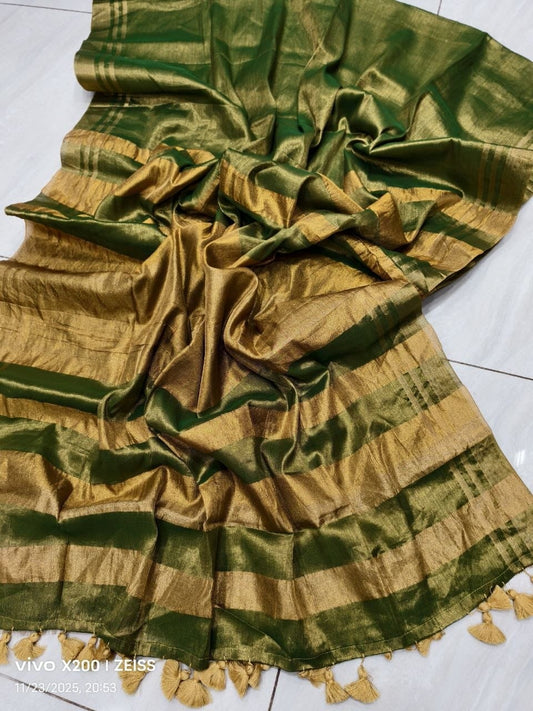 Mul Tissue Golden Zari Saree – ₹1199