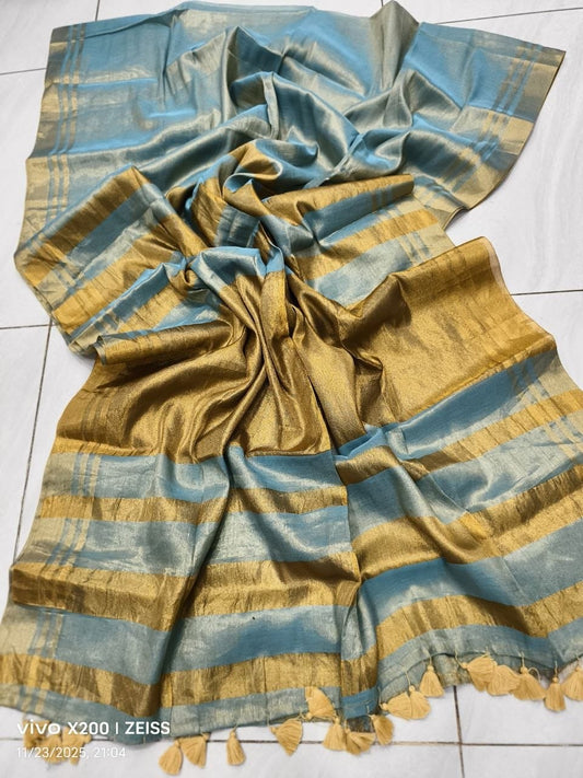 Mul Tissue Golden Zari Saree – ₹1199