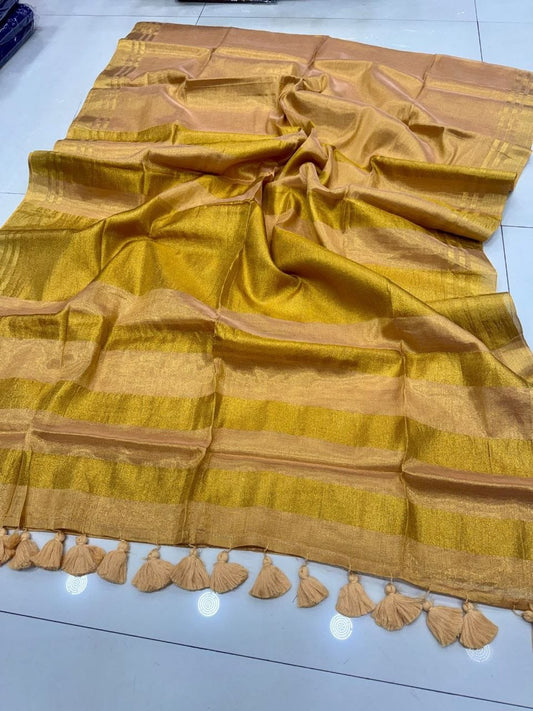 Mul Tissue Golden Zari Saree – ₹1199