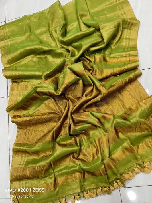 Mul Tissue Golden Zari Saree – ₹1199
