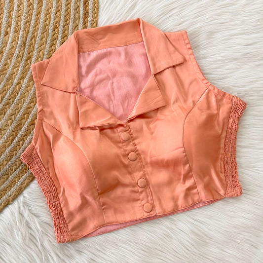 Side Elastic Stretchable Collar Neck Padded Blouse – ₹699