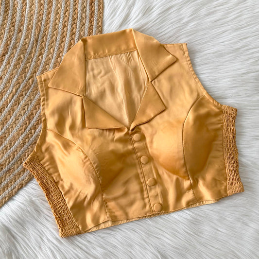 Side Elastic Stretchable Collar Neck Padded Blouse – ₹699