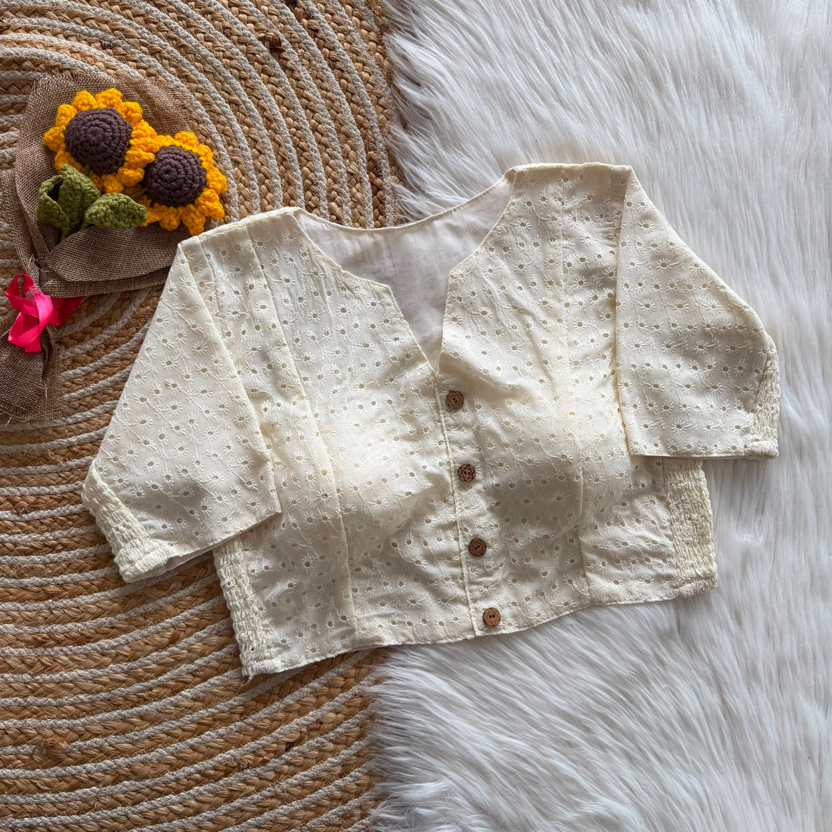Cotton Hakoba Stretchable Blouse