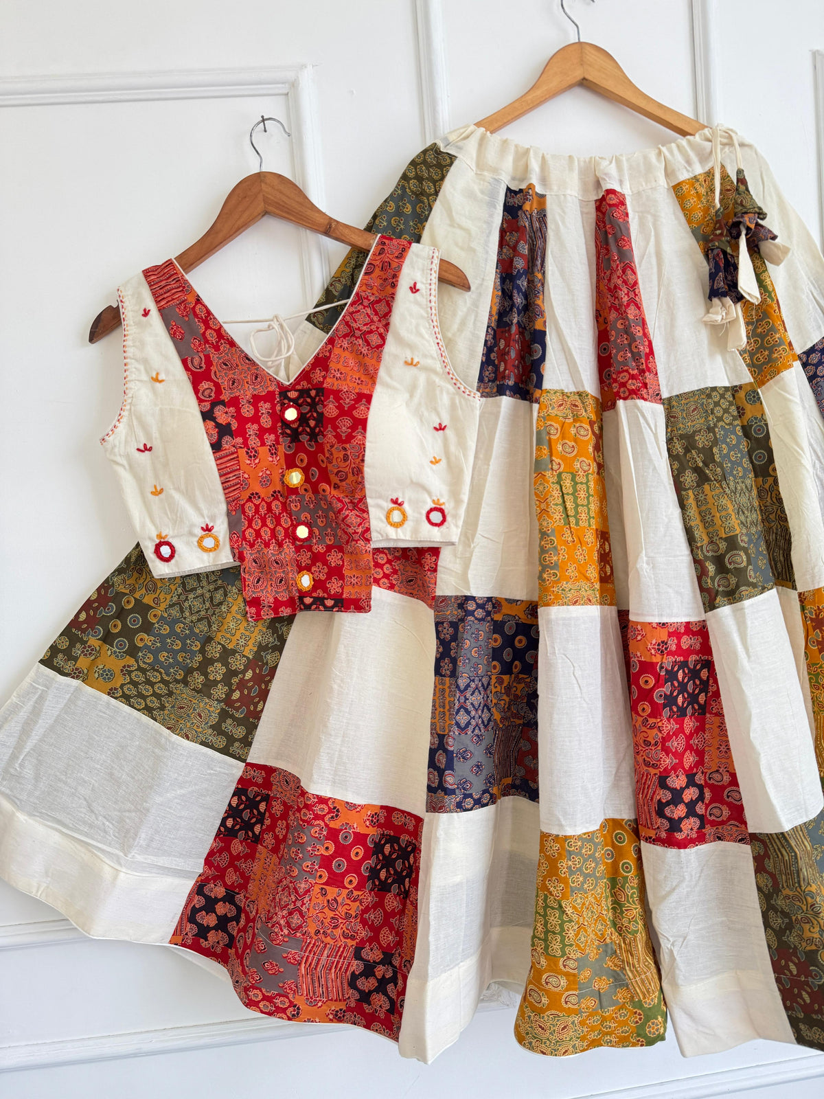 Navaratri Special Ajrakh Cotton Mirror Work Chaniya Choli