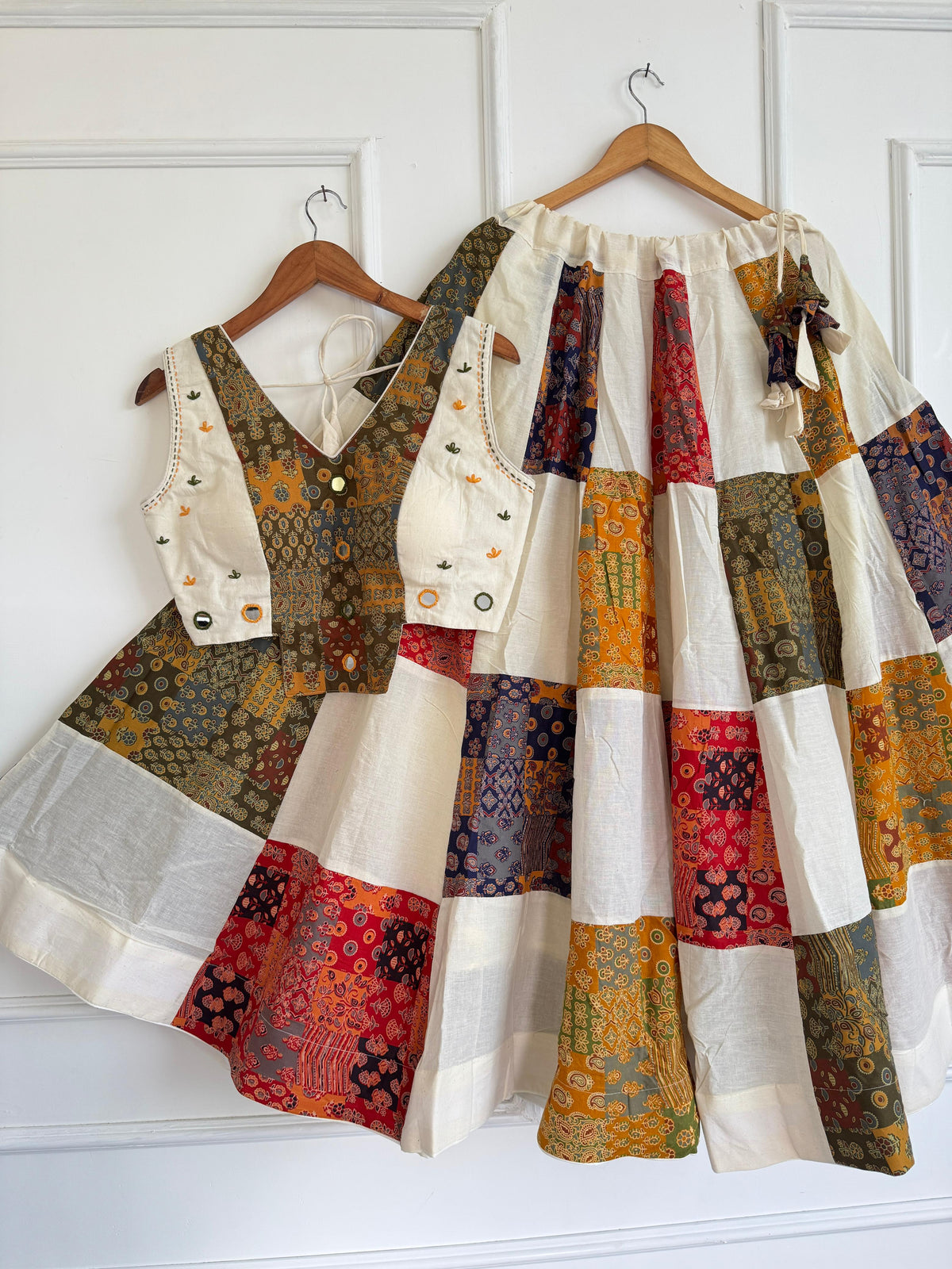 Navaratri Special Ajrakh Cotton Mirror Work Chaniya Choli