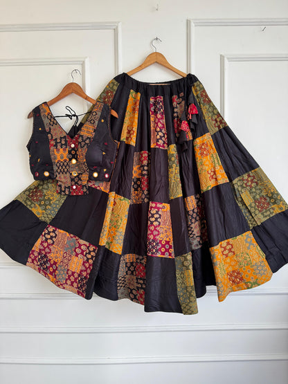 Navaratri Special Ajrakh Cotton Mirror Work Chaniya Choli