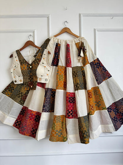 Navaratri Special Ajrakh Cotton Mirror Work Chaniya Choli