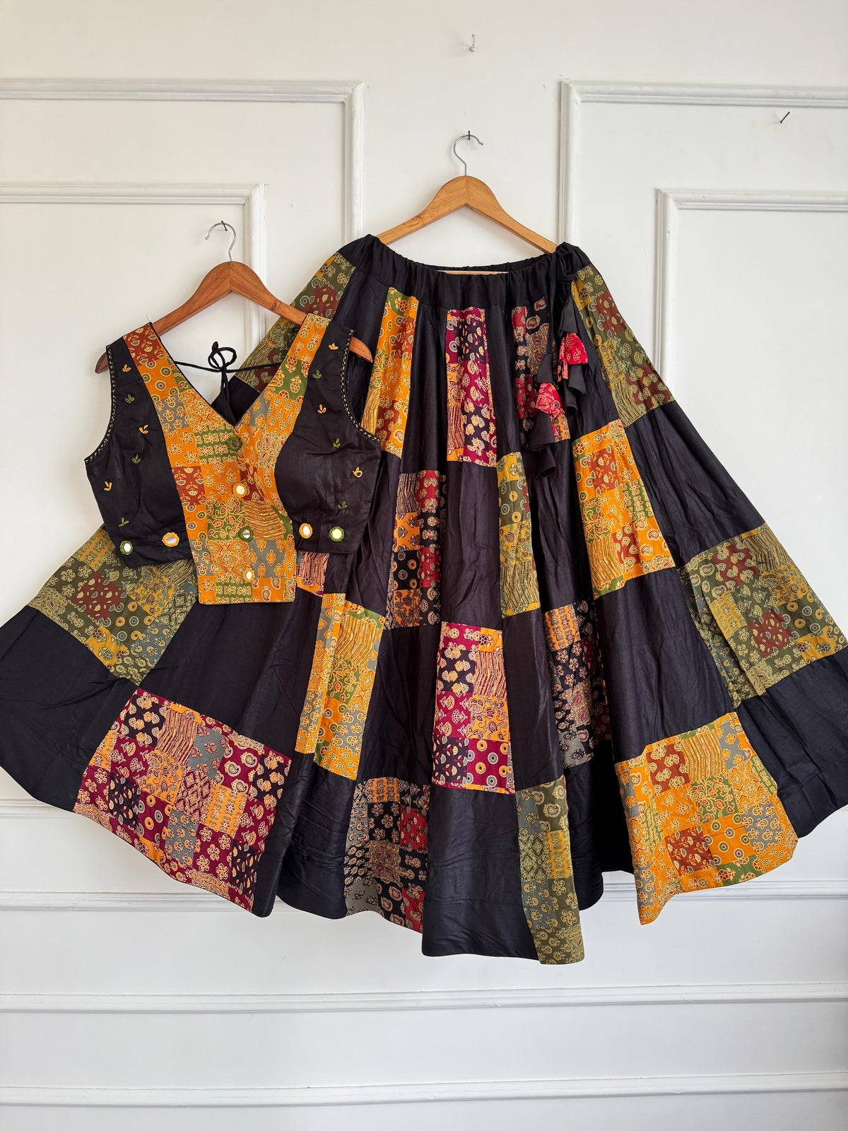 Navaratri Special Ajrakh Cotton Mirror Work Chaniya Choli