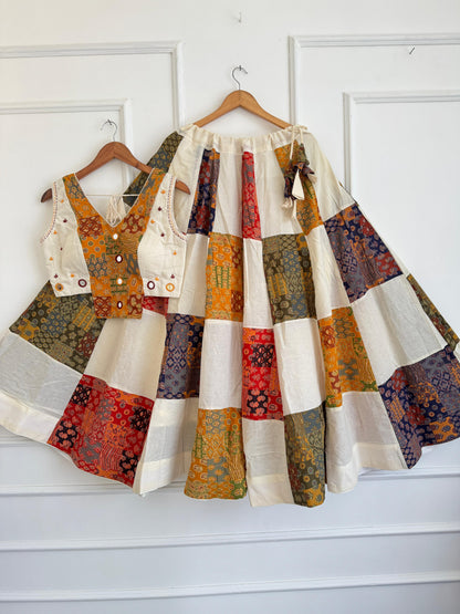 Navaratri Special Ajrakh Cotton Mirror Work Chaniya Choli