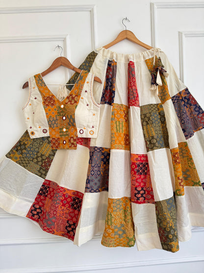 Navaratri Special Ajrakh Cotton Mirror Work Chaniya Choli
