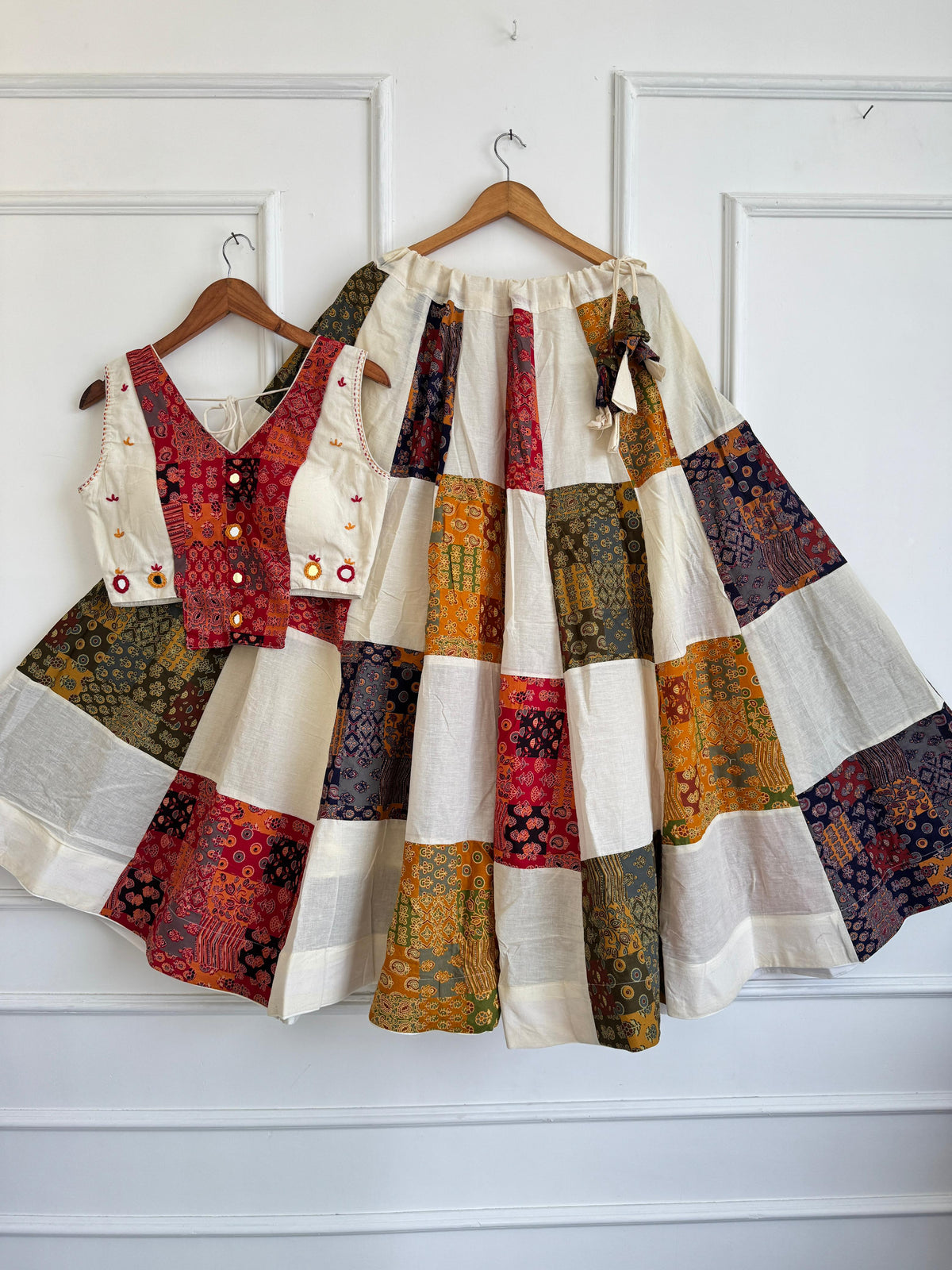 Navaratri Special Ajrakh Cotton Mirror Work Chaniya Choli