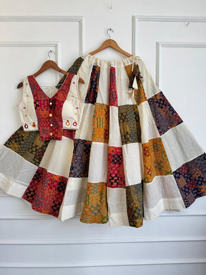 Navaratri Special Ajrakh Cotton Mirror Work Chaniya Choli