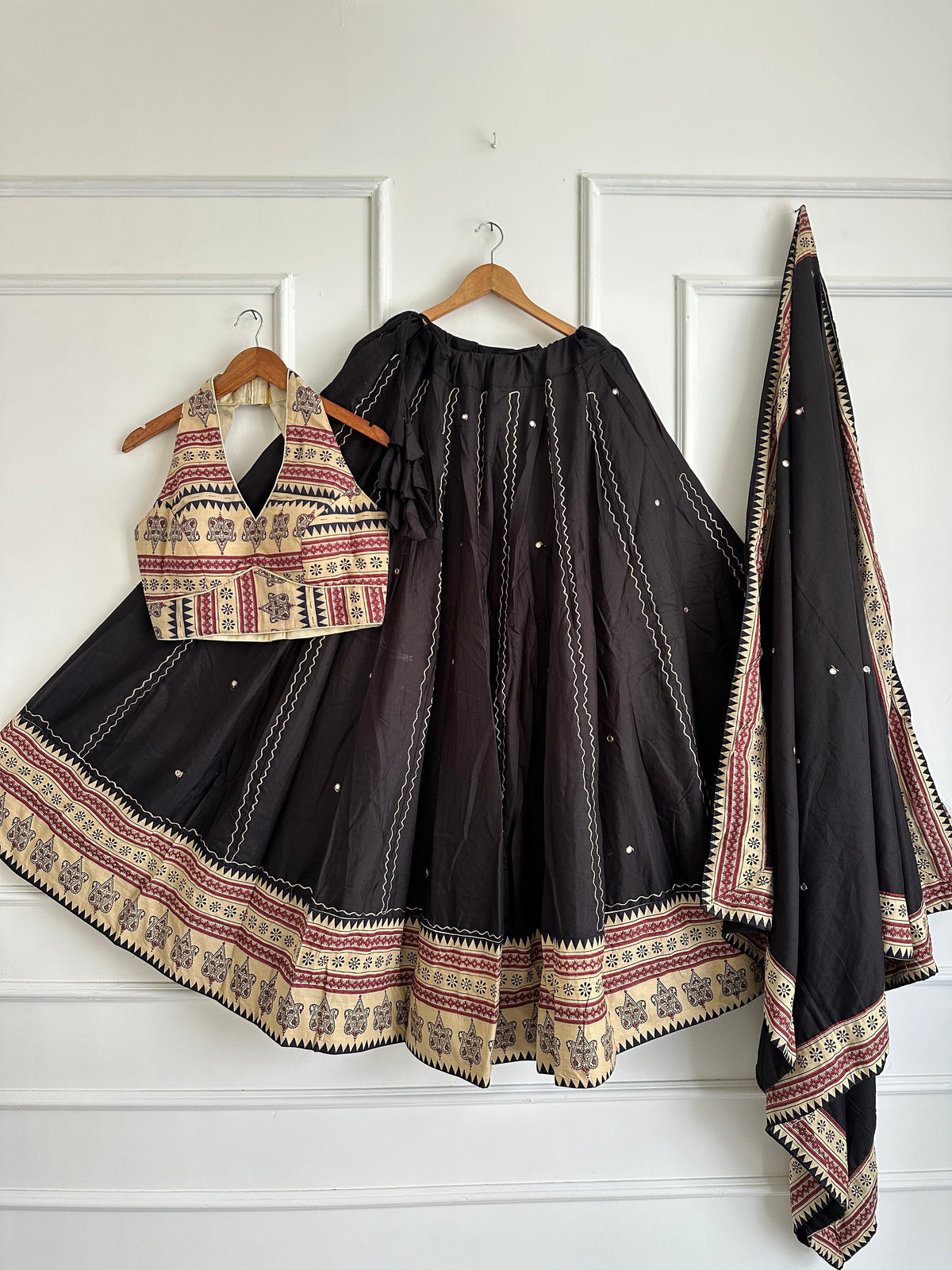 Navaratri Special Ajrakh Cotton Mirror Work Chaniya Choli
