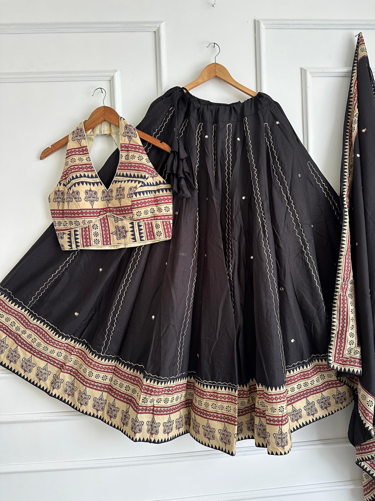 Navaratri Special Ajrakh Cotton Mirror Work Chaniya Choli