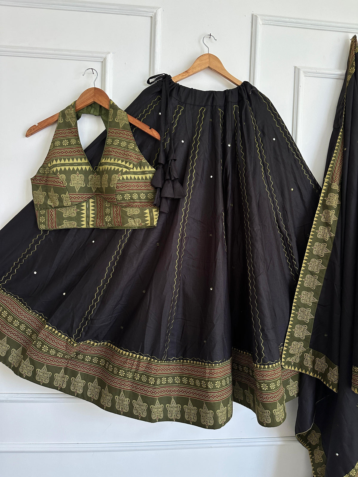 Navaratri Special Ajrakh Cotton Mirror Work Chaniya Choli