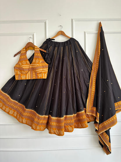 Navaratri Special Ajrakh Cotton Mirror Work Chaniya Choli