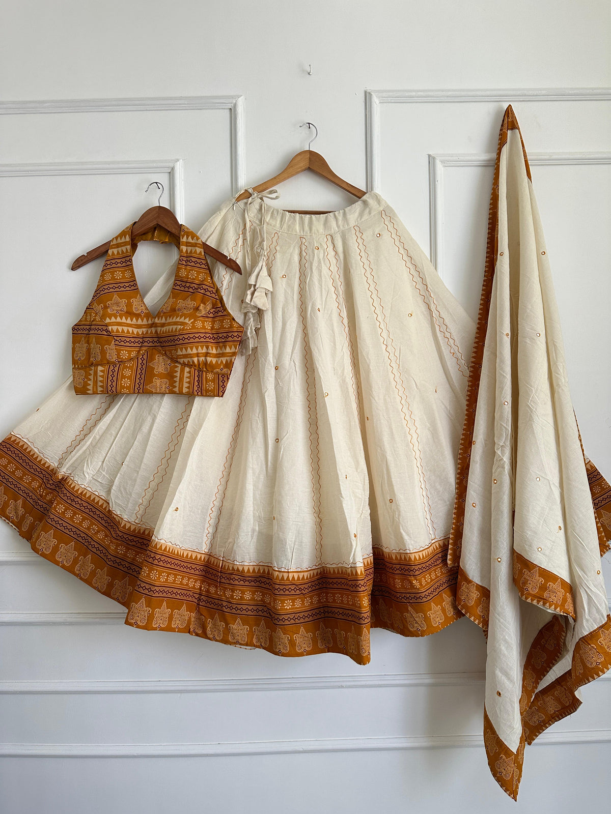Navaratri Special Ajrakh Cotton Mirror Work Chaniya Choli