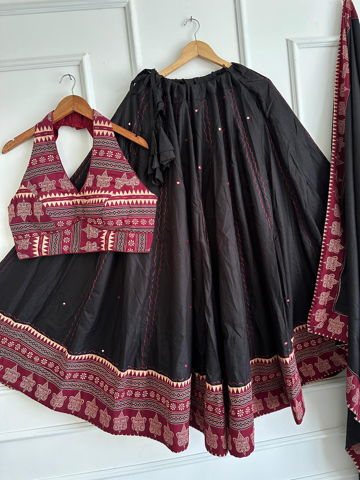 Navaratri Special Ajrakh Cotton Mirror Work Chaniya Choli