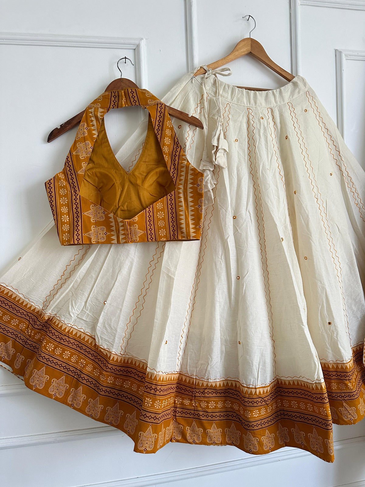 Navaratri Special Ajrakh Cotton Mirror Work Chaniya Choli