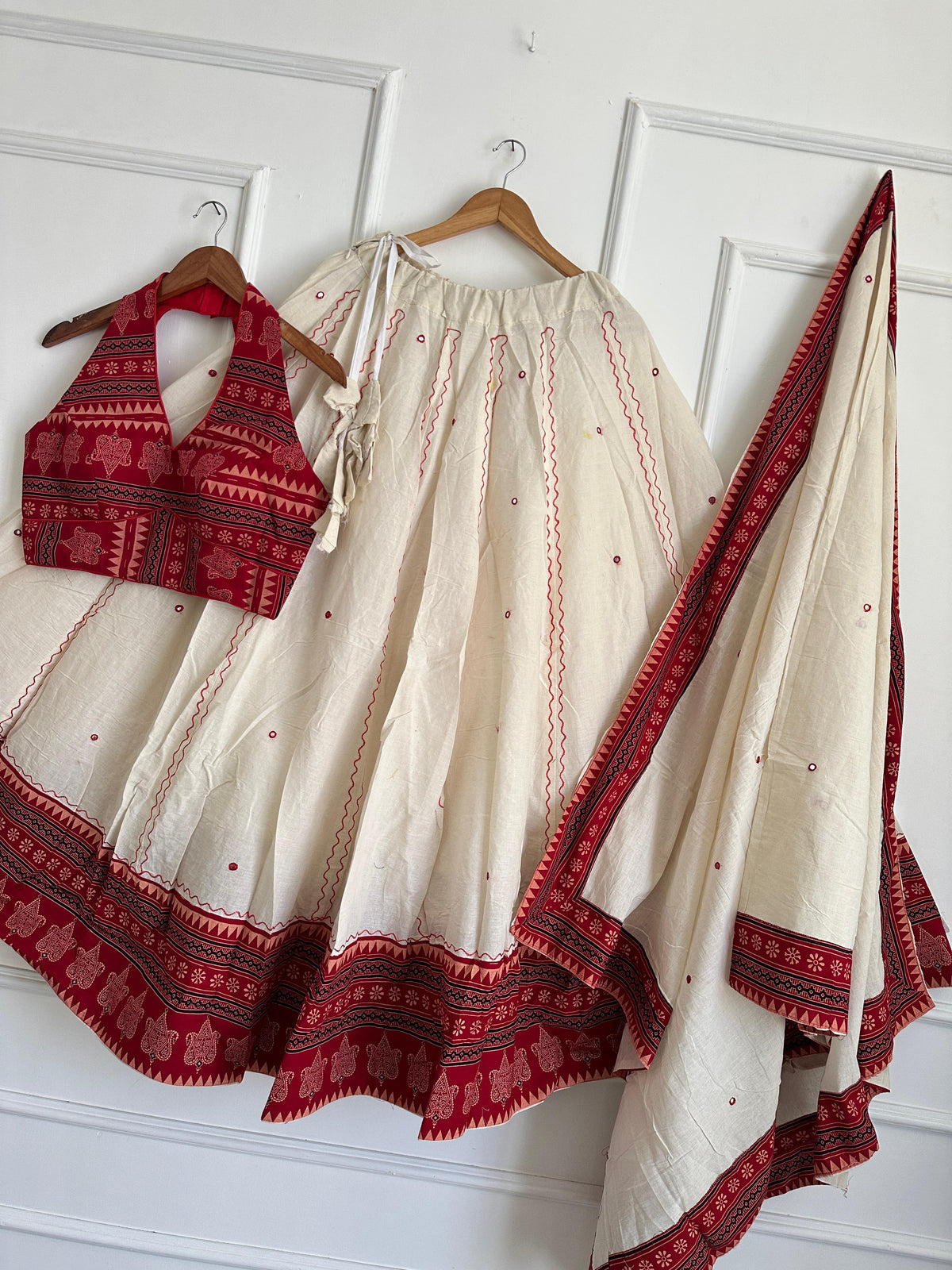 Navaratri Special Ajrakh Cotton Mirror Work Chaniya Choli