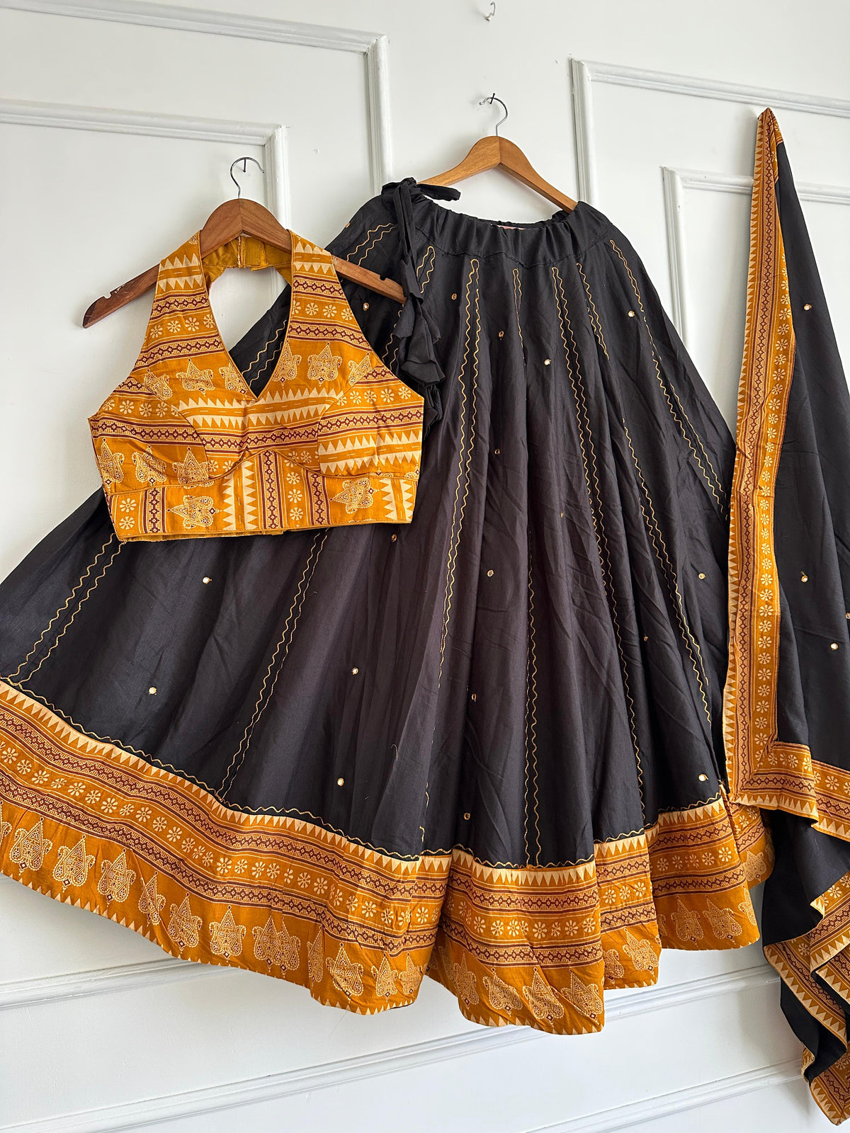 Navaratri Special Ajrakh Cotton Mirror Work Chaniya Choli