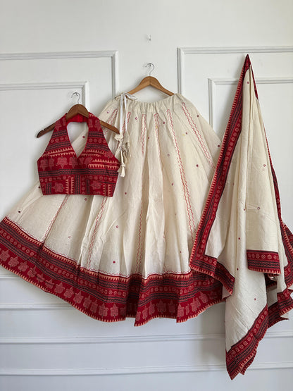 Navaratri Special Ajrakh Cotton Mirror Work Chaniya Choli