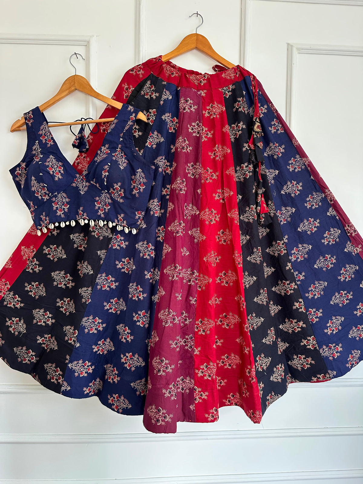 Navaratri Special Ajrakh Cotton Codi Lace Chaniya Choli
