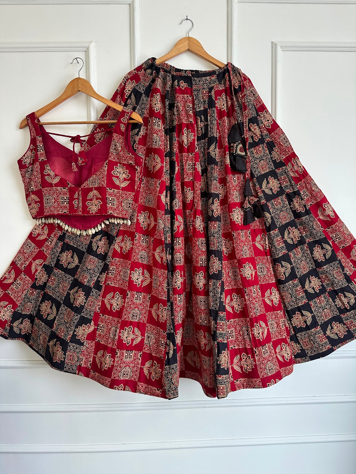 Navaratri Special Ajrakh Cotton Codi Lace Chaniya Choli