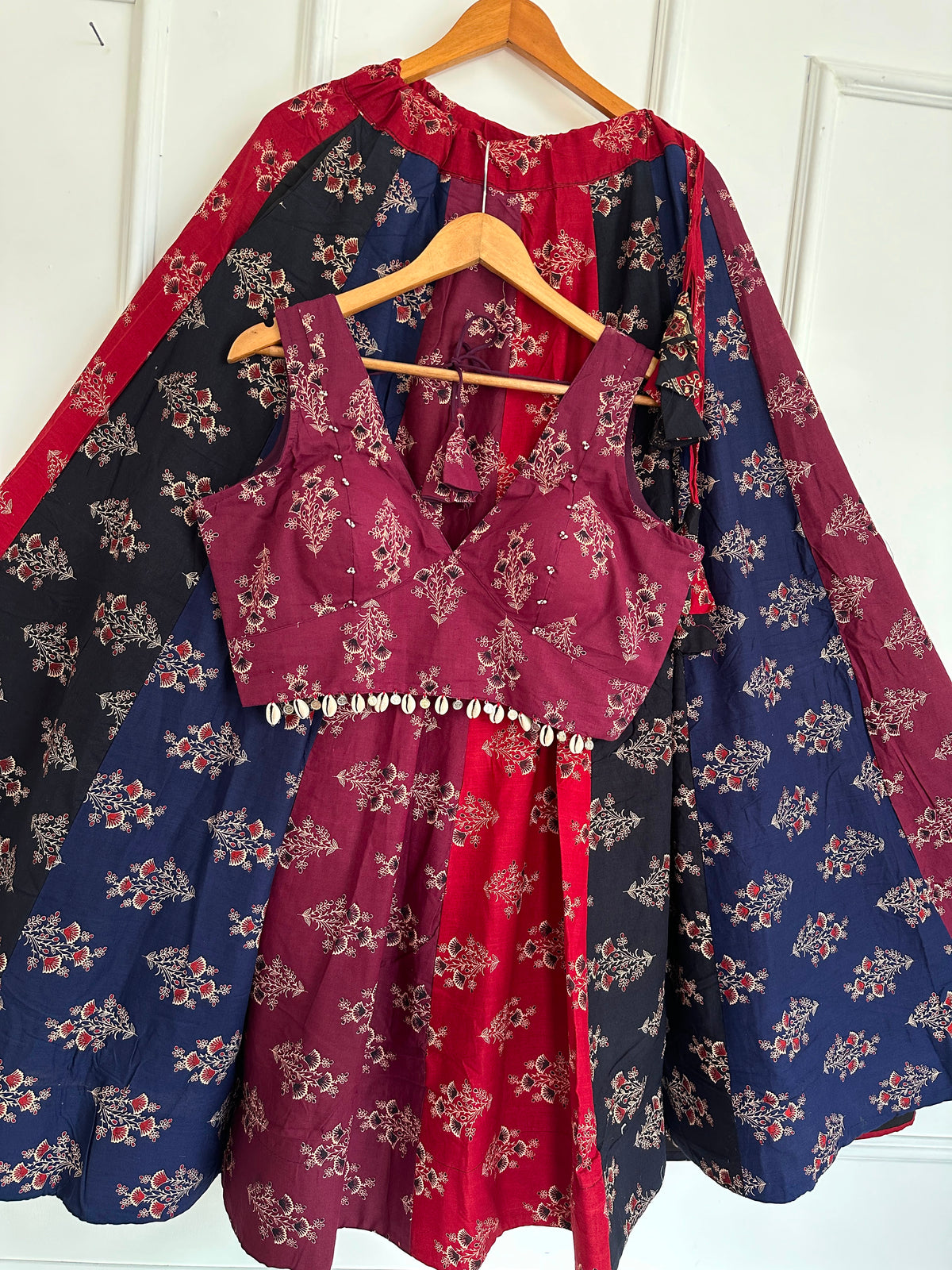 Navaratri Special Ajrakh Cotton Codi Lace Chaniya Choli