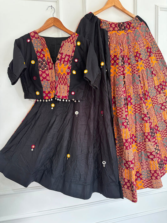Navaratri Special Ajrakh Cotton Codi Lace Chaniya Choli