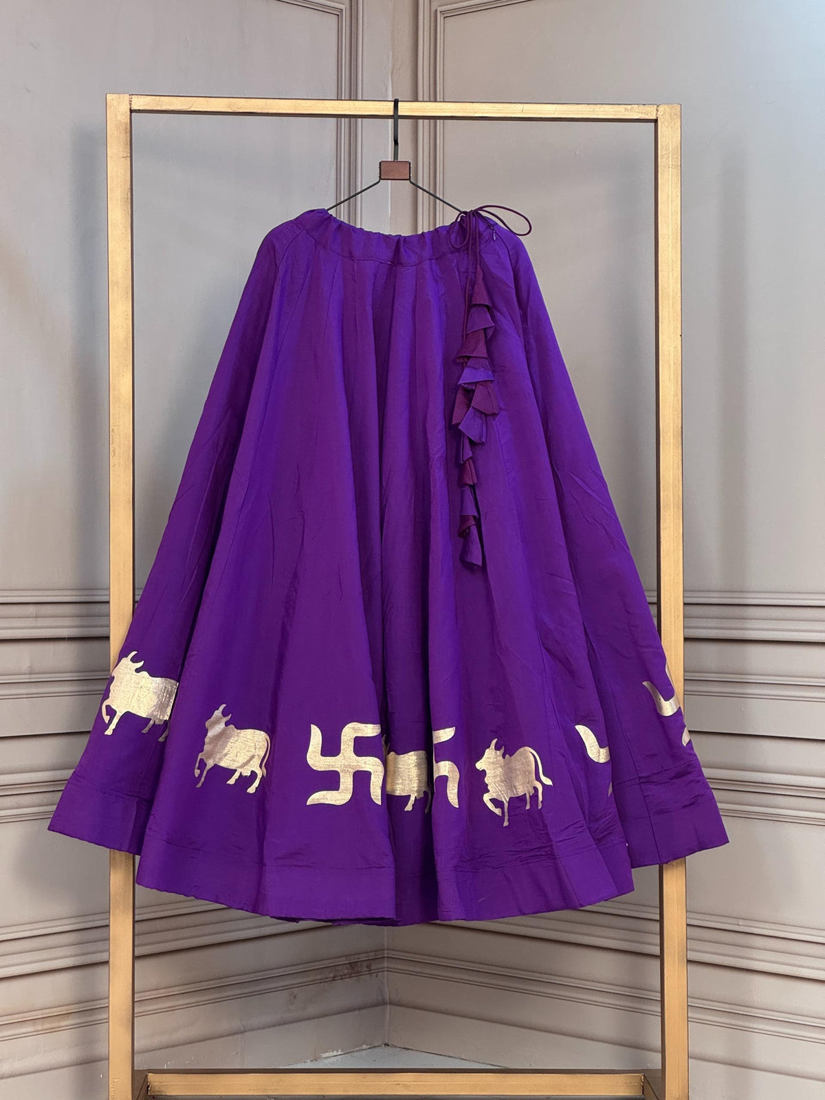 Navaratri Special Roman Silk Gotta Work Chaniya Skirt