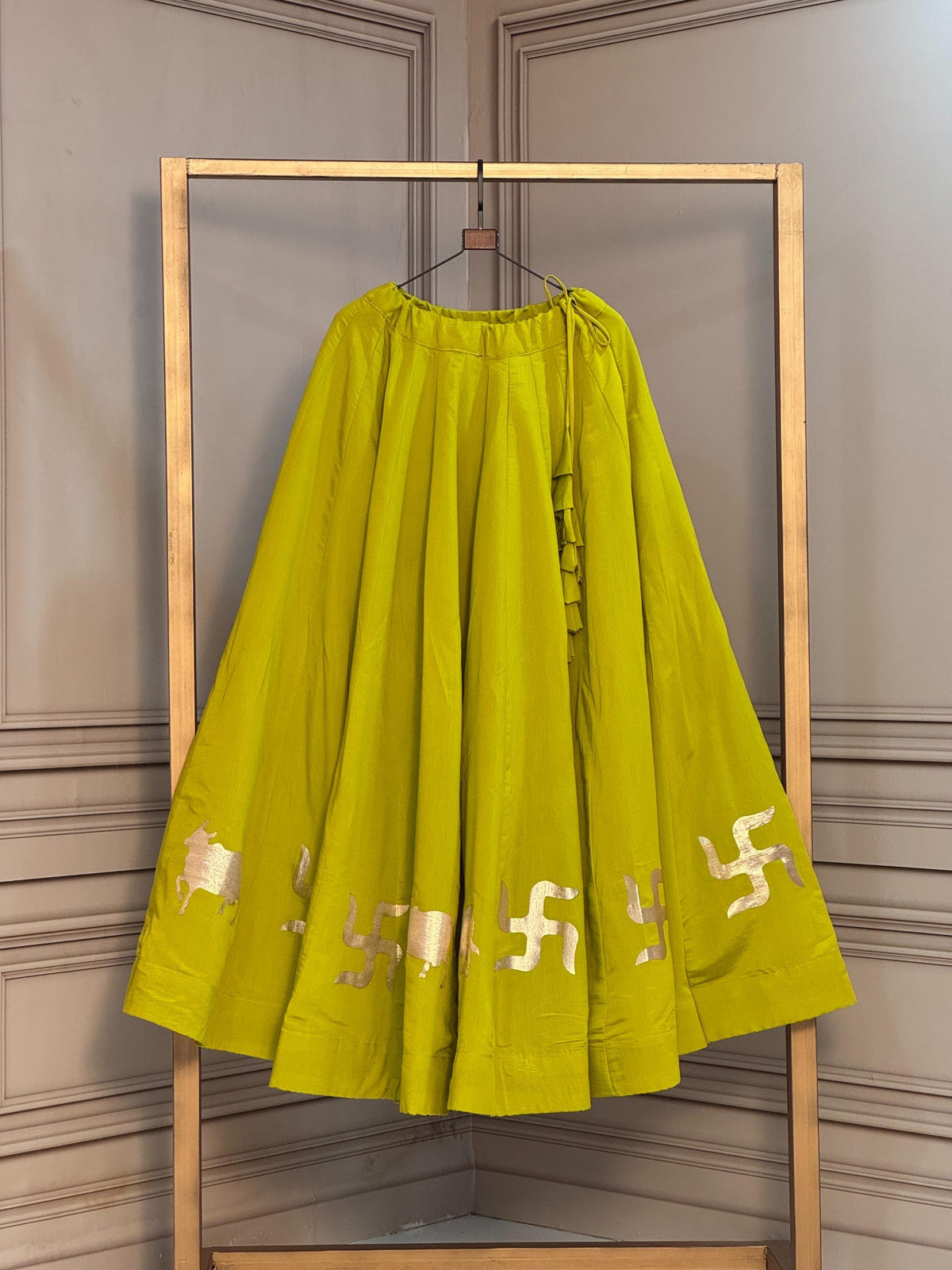 Navaratri Special Roman Silk Gotta Work Chaniya Skirt