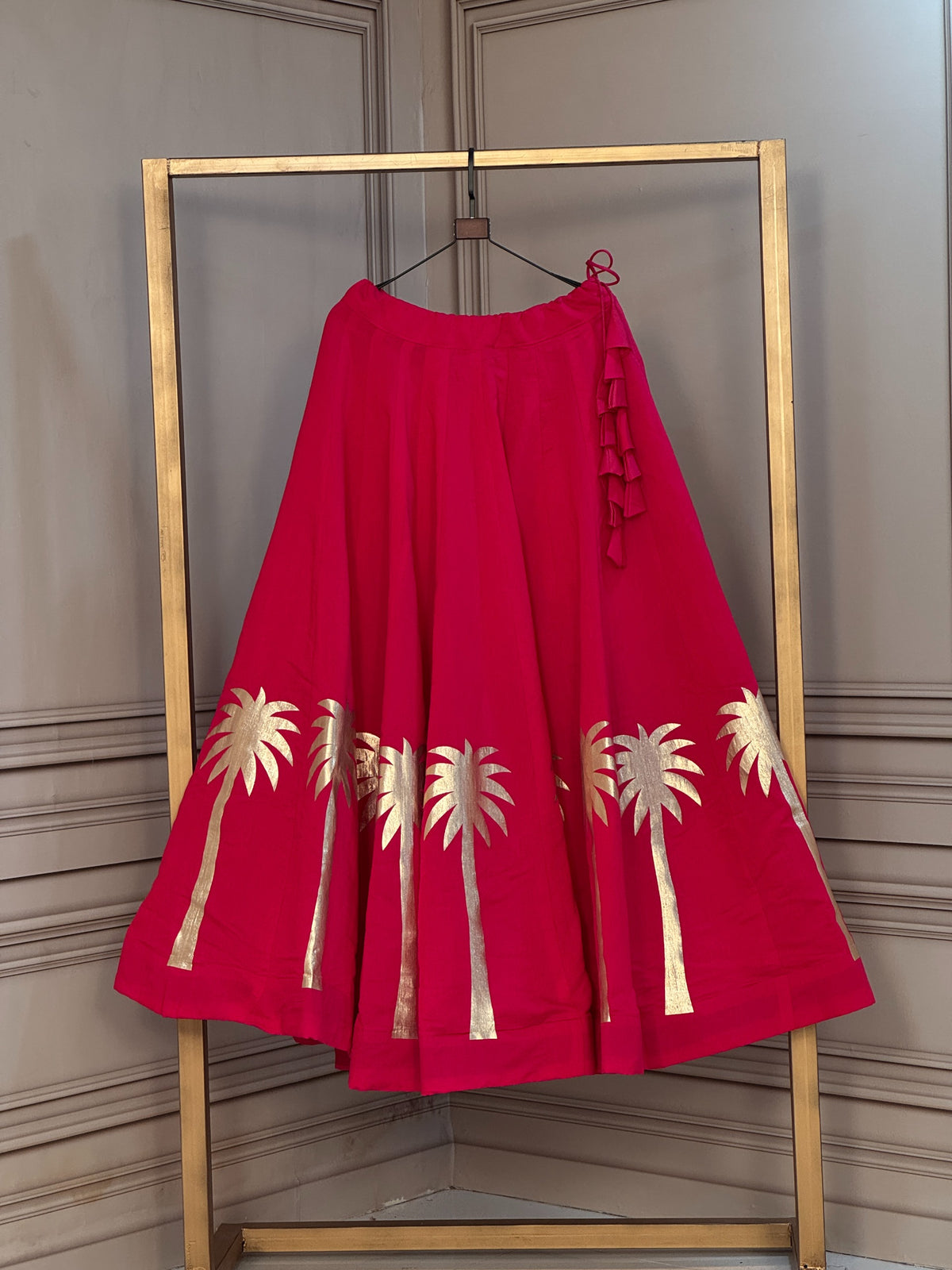 Navaratri Special Roman Silk Gotta Work Chaniya Skirt