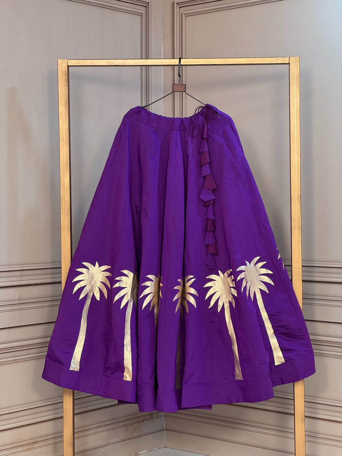 Navaratri Special Roman Silk Gotta Work Chaniya Skirt