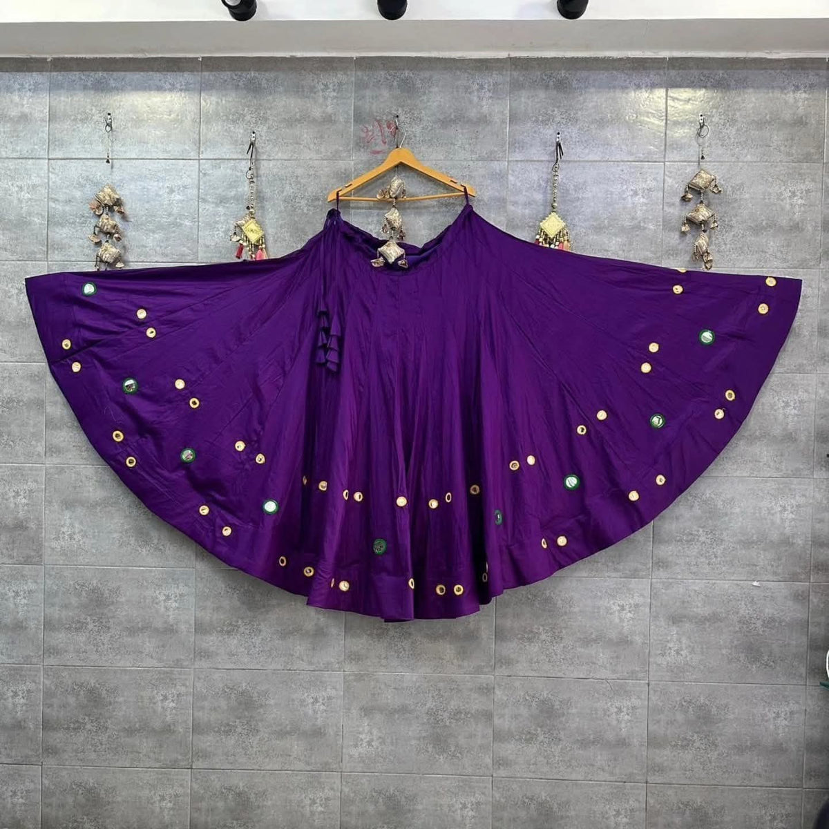 Navaratri Special Rayon Mirror Work Chaniya Skirt