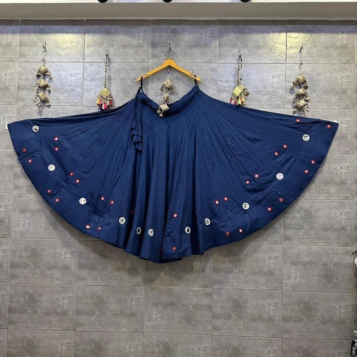 Navaratri Special Rayon Mirror Work Chaniya Skirt