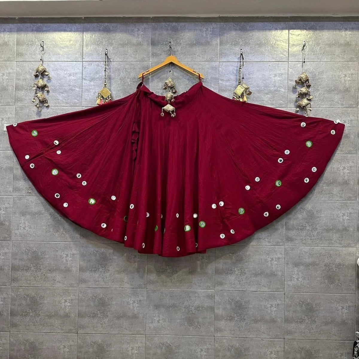Navaratri Special Rayon Mirror Work Chaniya Skirt