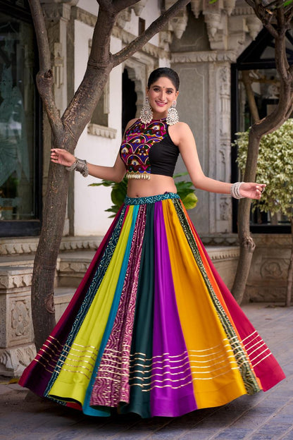 Navaratri Special Rayon Multi-Shaded Kutch Work Lehenga