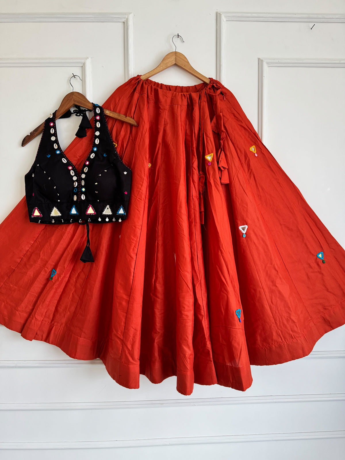 Navaratri Special Rayon Mirror Work Lehenga
